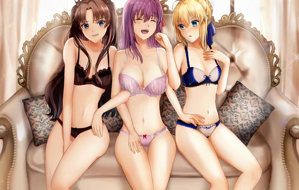 Sexy, lingerie, pantsu, bra, Fate Stay Night, cleavage, panties, green eyes