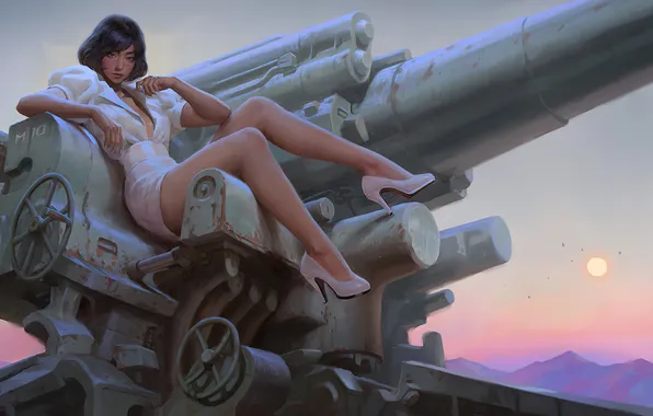 Woman, sunset, pink, mountains, KILART, The 240mm Dragon Girl’s Trajectory Is Beyond Doubt