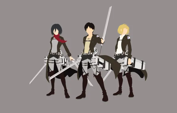 Sword, game, soldier, minimalism, grey, anime, man, ken