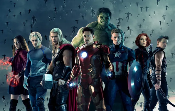 Картинка Scarlett Johansson, Heroes, Hulk, Girls, Iron Man, The, Captain America, Team