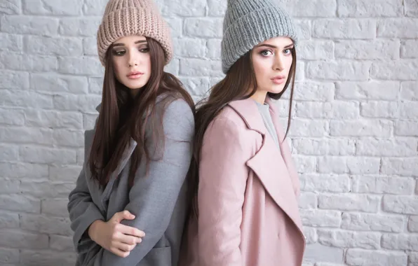 Girls, winter, warm