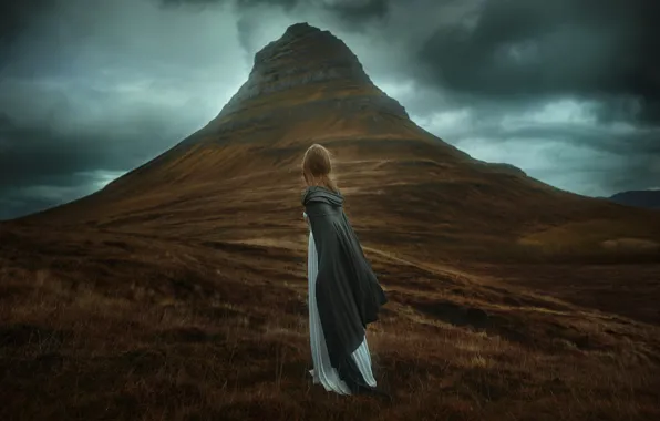 Девушка, горы, природа, платье, TJ Drysdale