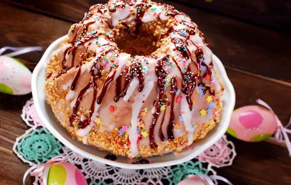 Пирог, Пасха, кулич, выпечка, глазурь, Easter, baking