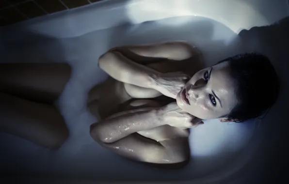 Пена, красота, актриса, ванная, азиатка, Katrina Law, Катрина Ло
