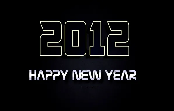 Картинка праздник, новый год, черный фон, 2012, black, happy new year, наступающий