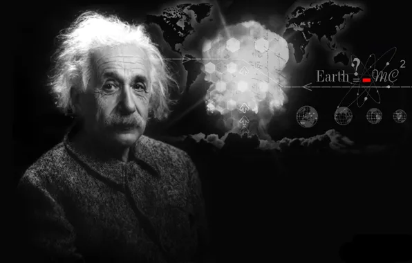 Лицо, фон, формулы, Альберт Эйнштейн, Albert Einstein, физик, теоретик, учёный