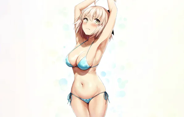 Girl, sexy, cleavage, boobs, anime, beautiful, short hair, pretty