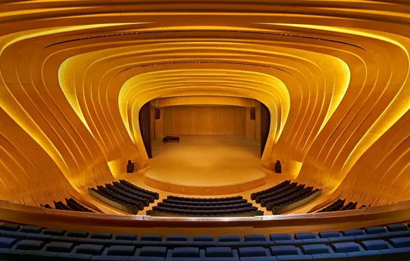Кресла, балкон, Азербайджан, Баку, концертный зал, Центр имени Гейдара Алиева