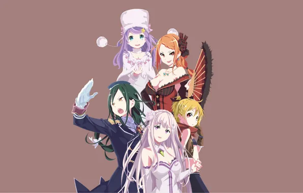 Аниме, арт, персонажи, re zero kara hajimeru isekai seikatsu, С нуля