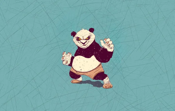 Минимализм, панда, Фон, Арт, Helix, Kung Fu Panda, Персонаж, Кунг-фу панда