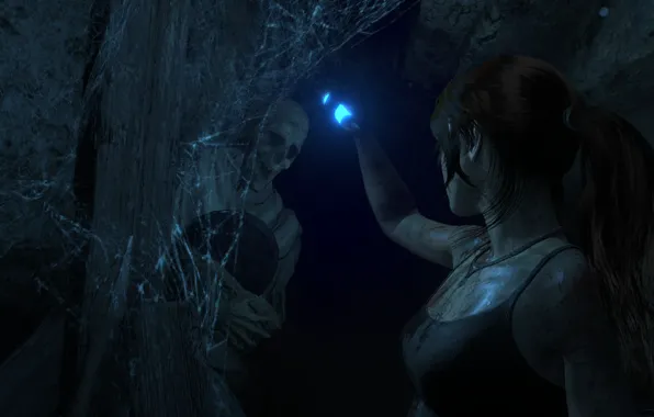 Паутина, Пещера, Скелет, Lara Croft, Rise Of The Tomb Raider