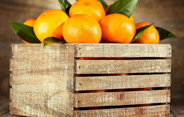 Апельсины, фрукты, ящик