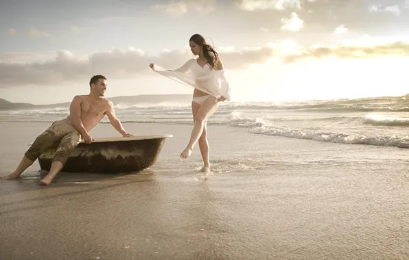 Море, пляж, поцелуй, ванна, влюбленные, beach, sea, bath