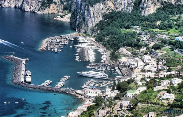Город, пристань, Италия, harbour, Capri, Капри