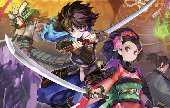 Girl, sword, game, armor, weapon, katana, ken, blade