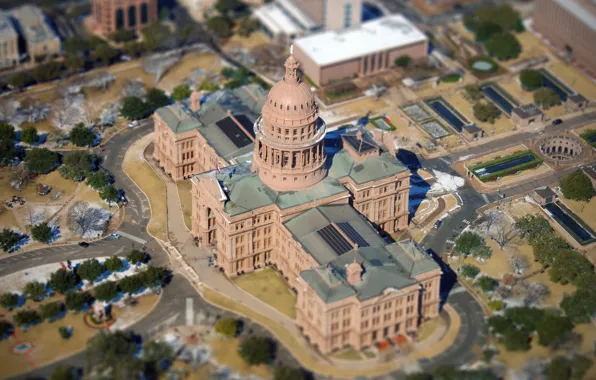 Картинка панорама, США, Остин, Капитолий штата Техас