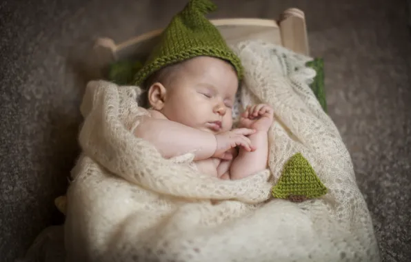 Дети, шапка, сон, малыш, спит, платок, ребёнок, младенец