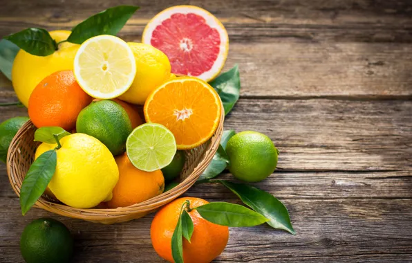 Картинка апельсины, лайм, фрукты, цитрусы, лимоны