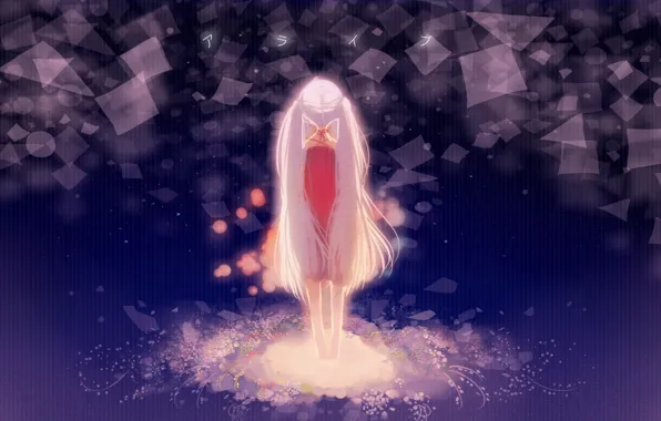 Свет, сияние, спина, огоньки, vocaloid, Hatsune Miku, затылок, со спины