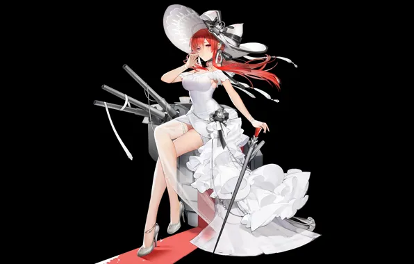 Girl, sexy, cleavage, thighhighs, long hair, dress, boobs, anime