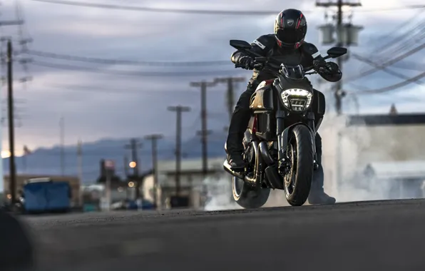 Ducati, Carbon, smoke, muscle, power, cruiser, Diavel, burn