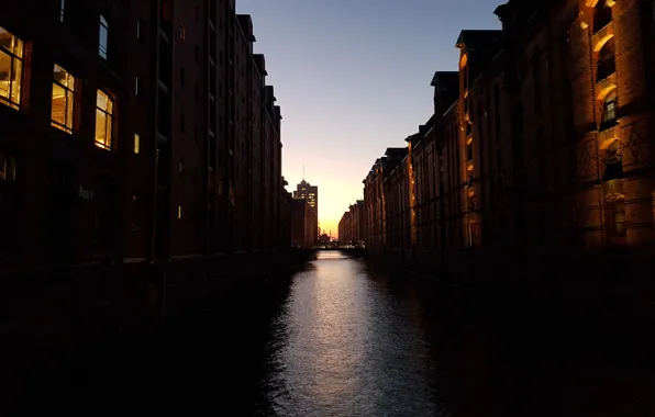 Ночной город, germany, гамбург, hamburg