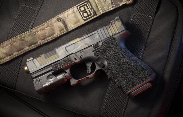 Макро, пистолет, фон, glock, австрийский