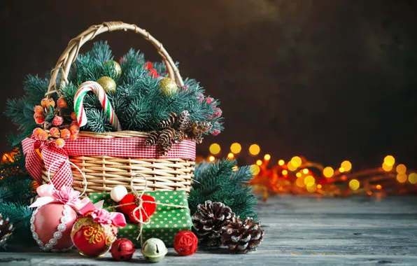 Картинка украшения, Новый Год, Рождество, подарки, christmas, balls, wood, merry