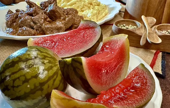 Pepper, water melon, goulash