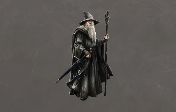 Темный фон, Властелин колец, The Lord of the Rings, Gandalf, Гэндальф, мудрый волшебник