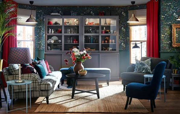 Комната, интерьер, гостиная, ikea