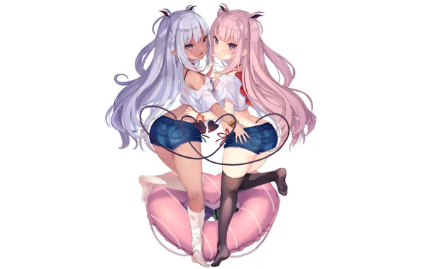 Girl, sexy, ass, bra, thighhighs, long hair, boobs, anime