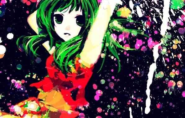 Девушка, арт, Vocaloid, Вокалоид, Gumi Megpoid, Гуми, meola