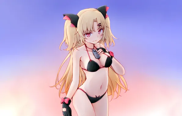 Girl, sexy, cleavage, long hair, boobs, anime, beautiful, red eyes