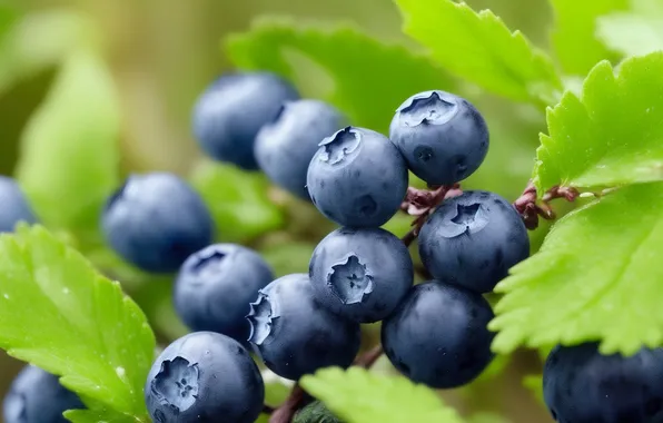 Фиолетовый, синий, зеленый, green, рисунок, еда, berry, черника