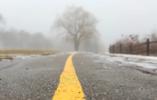 Картинка дорога, туман, фон