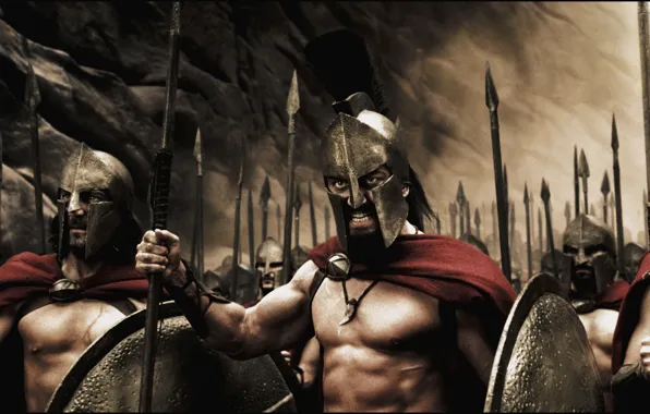 Картинка Спарта, Царь, Леонид, Мужчины, Войны, Копья, Щиты, 300 Спартанцев