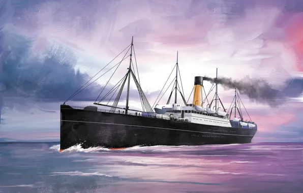 Волны, корабль, Transatlantic Ships, haverfold