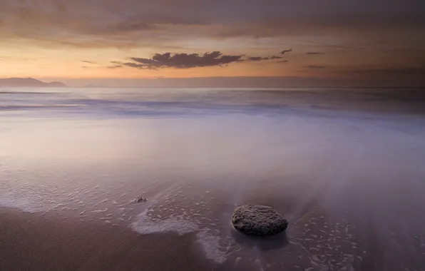 Море, пейзаж, закат, скалы