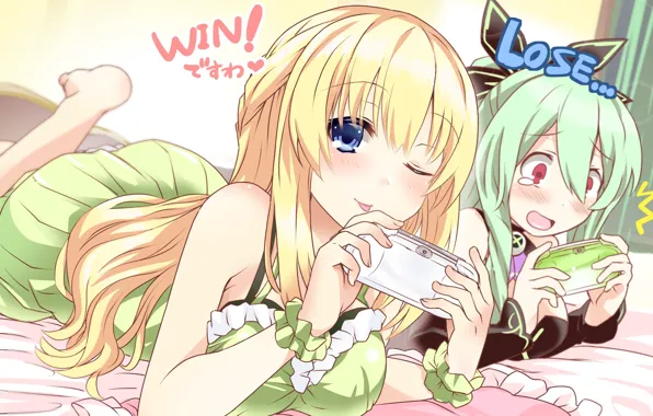 Девочки, игра, аниме, hyperdimension neptunia
