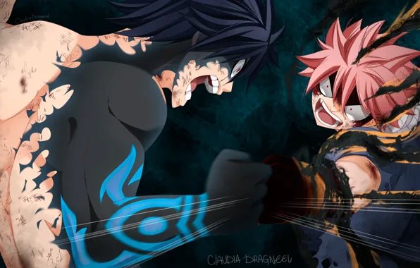 Парни, Fairy Tail, Нацу, Хвост феи, Грей