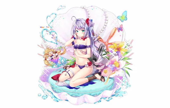 Girl, sexy, cleavage, long hair, boobs, anime, beautiful, pretty