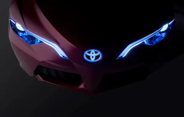 Фары, вид, неон, Toyota