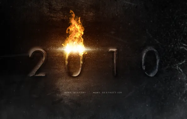 Картинка огонь, новый год, цифры, 2010