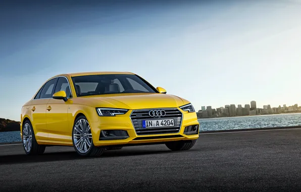 Картинка Audi, ауди, седан, quattro, желтая, Yellow, TFSI, 2015