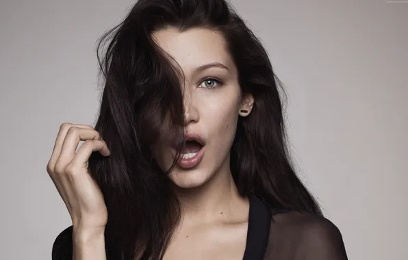 Девушка, лицо, эмоции, модель, волосы, Bella Hadid