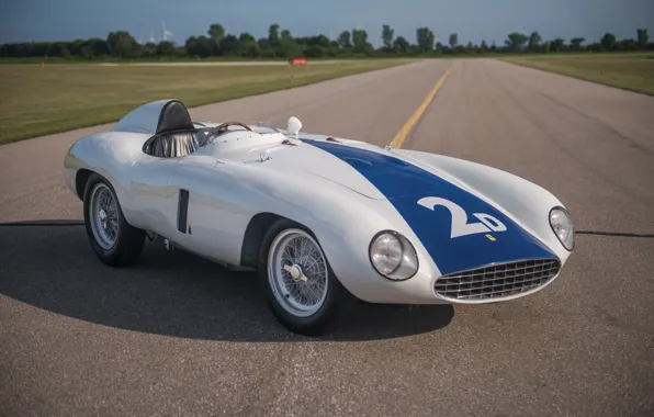 Дорога, Спицы, Ferrari, Фары, Classic, Classic car, 1955, Sports car