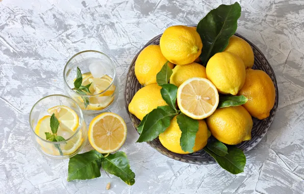 Картинка цитрусы, лимоны, лимонад