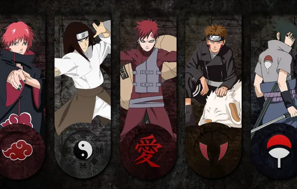 Картинка Kiba, sword, logo, game, Sasuke, Naruto, anime, katana