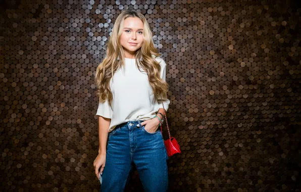 Картинка девушка, фото, волосы, джинсы, блузка, сумка, красивая, Стефания